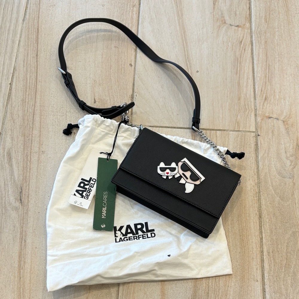 Karl Lagerfeld Black Crossbody with Cat print